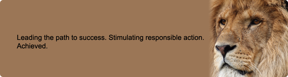 Leading the path to success. Stimulating responsible action. Achieved.