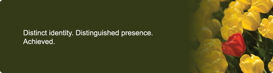 Distinct identity. Distinguished presence. Achieved.